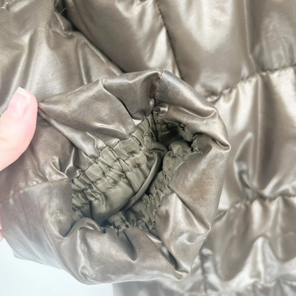 Uniqlo Women Bronze‎ Brown Quilted Down Collection Puffer Winter Coat Jacket M